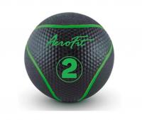Набивной мяч 2 кг, черный/зеленые полоски Aerofit AFMB2