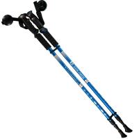 Палки для скандинавской ходьбы (синие) до 1,35м Телескопическая 3-х секционная, с системой Антишок, комбинированная пробковая ручка с темляком для лыжных палок F18441