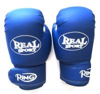 Перчатки боксерские REALSPORT 10 унций, синий